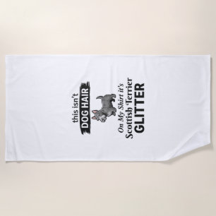 Scottish Terrier Glitter Funny Dog Lover Design_1 Beach Towel