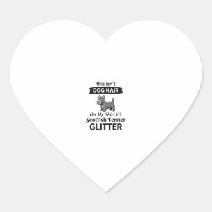 Scottish Terrier Glitter Funny Dog Lover Design_1 Heart Sticker