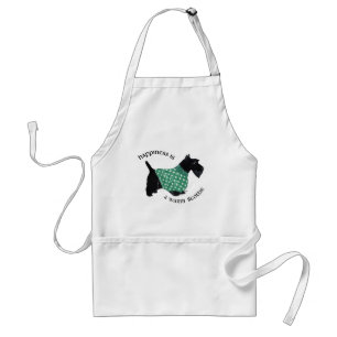 Scottish Terrier - Green Heart Sweater Standard Apron
