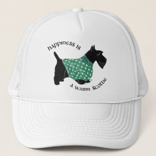 Scottish Terrier - Green Heart Sweater Trucker Hat