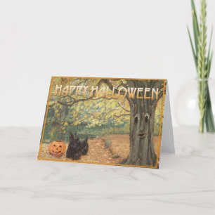 Scottish Terrier Halloween Card