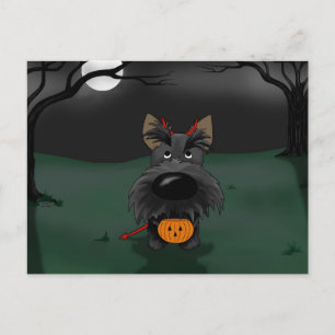 Scottish Terrier Halloween Postcard
