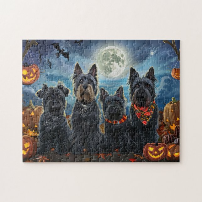 Scottish Terrier Halloween Spooky Jigsaw Puzzle (Horizontal)
