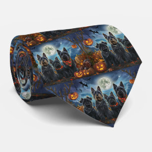 Scottish Terrier Halloween Spooky Tie