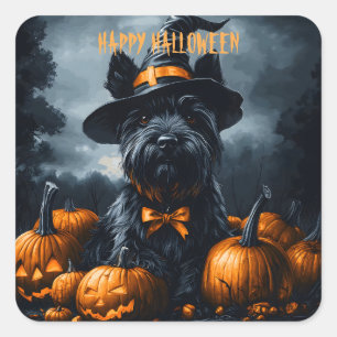 Scottish Terrier Halloween Square Sticker