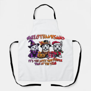 Scottish Terrier Halloween Thanksgiving Christmas Apron