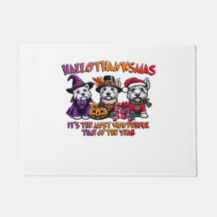 Scottish Terrier Halloween Thanksgiving Christmas Doormat