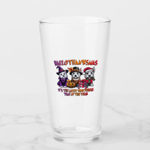 Scottish Terrier Halloween Thanksgiving Christmas Glass