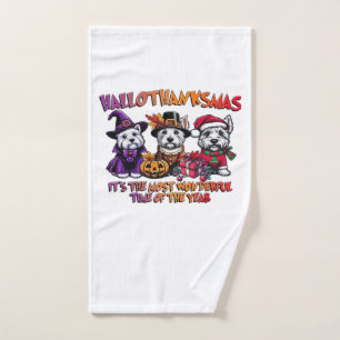 Scottish Terrier Halloween Thanksgiving Christmas  Hand Towel
