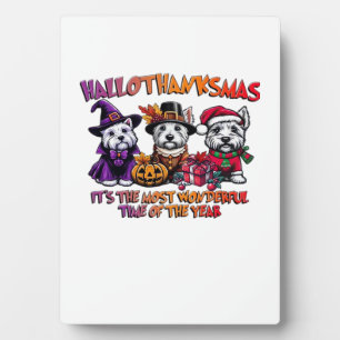Scottish Terrier Halloween Thanksgiving Christmas Plaque