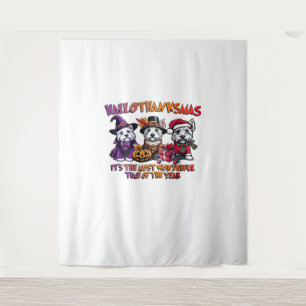 Scottish Terrier Halloween Thanksgiving Christmas  Tapestry