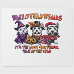 Scottish Terrier Halloween Thanksgiving Christmas  Wrapping Paper
