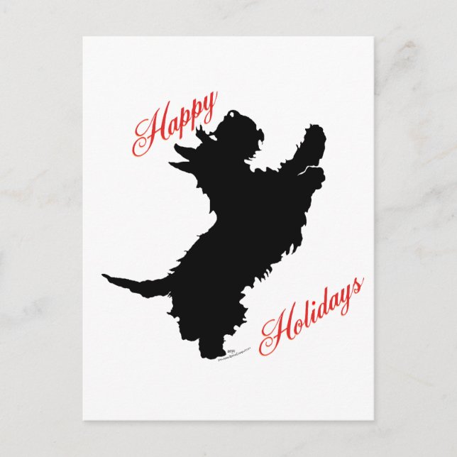 Scottish Terrier Happy Holidays Holiday Postcard (Front)