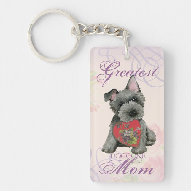 Scottish Terrier Heart Mum Keychain (Front)
