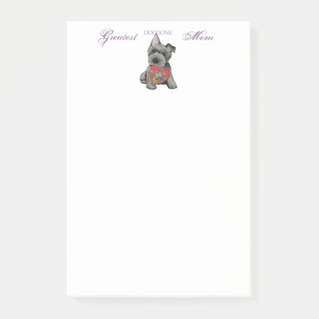 Scottish Terrier Heart Mum Post-it Notes (Front)