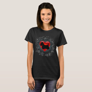 Scottish Terrier, heart, silhouette, snow, silver T-Shirt