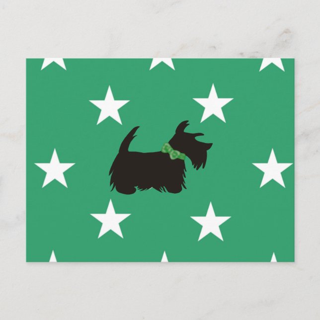 Scottish Terrier Holiday Postcard, Scottie dog (Front)