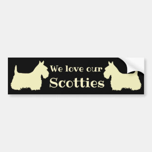 Scottish Terrier, I love my Scotties, 2 wheaten Bumper Sticker