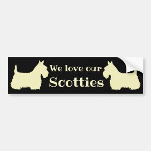 Scottish Terrier, I love my Scotties, 2 wheaten Bumper Sticker