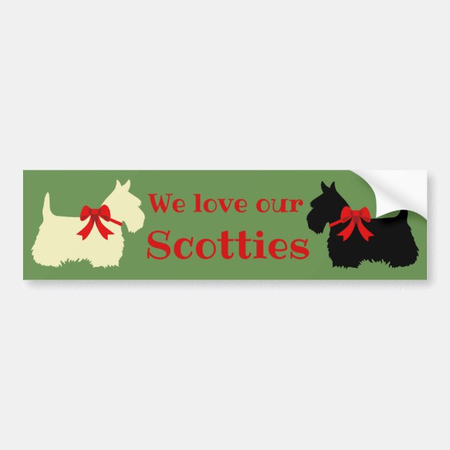 Scottish Terrier, I love my Scotties/wheaten/black Bumper Sticker (Front)