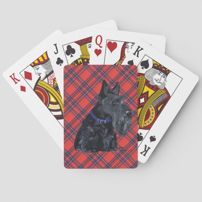 Scottish Terrier in a Blue Collar Playing Cards (Back)