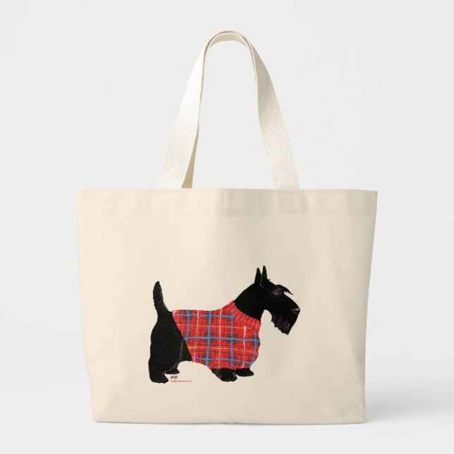 Scottish Terrier in a Sweater Large Tote Bag (Front)