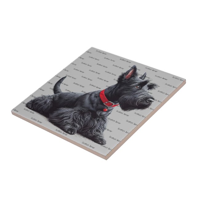 Scottish Terrier in Ceramic Tile (Side)