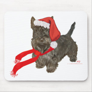 Scottish Terrier is Santa's Helper Mouse Pad