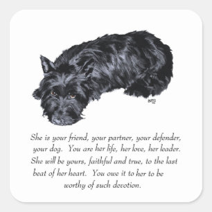 Scottish Terrier Keepsake - FEMALE Square Sticker