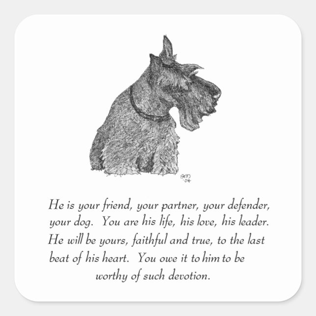 Scottish Terrier Keepsake - MALE Square Sticker (Front)