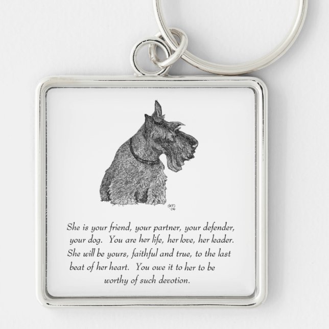 Scottish Terrier Keepsakes - FEMALE Key Ring (Front)