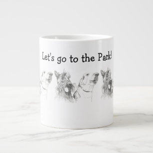 Scottish Terrier Labrador Friends To The Park Large Coffee Mug