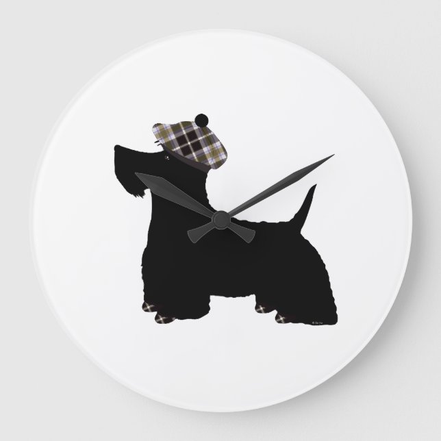 Scottish Terrier Large Clock (Front)