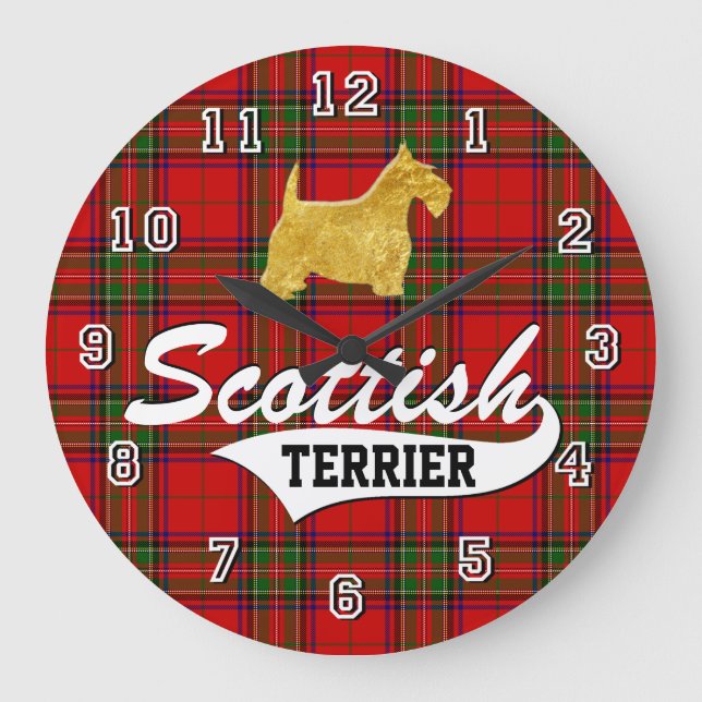 Scottish Terrier Large Clock (Front)