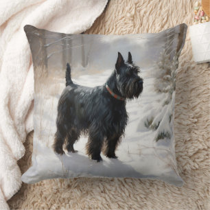 Scottish Terrier Let It Snow Christmas Cushion