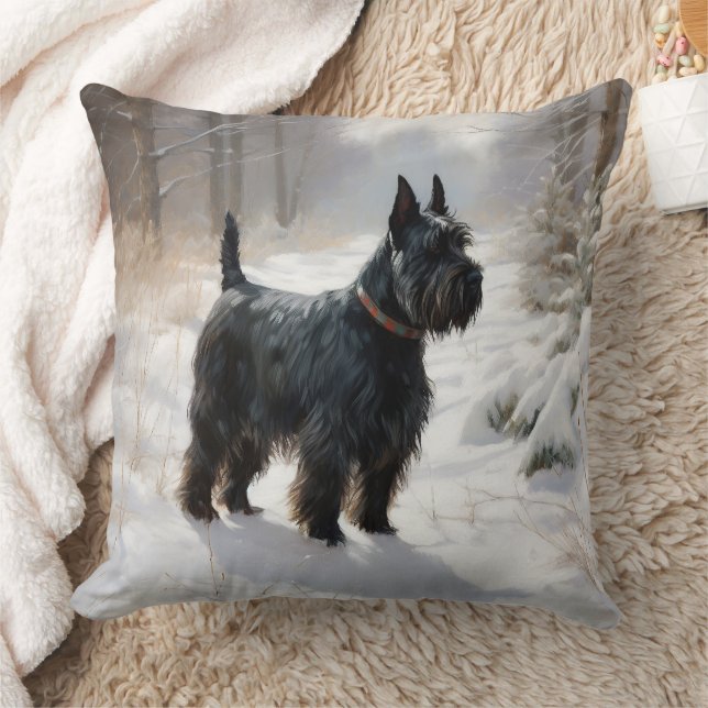 Scottish Terrier Let It Snow Christmas Cushion (Blanket)