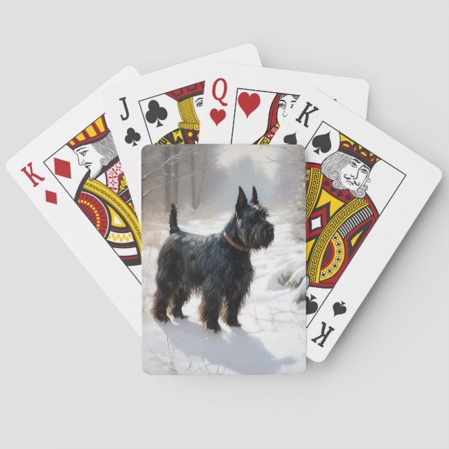 Scottish Terrier Let It Snow Christmas Playing Cards (Back)