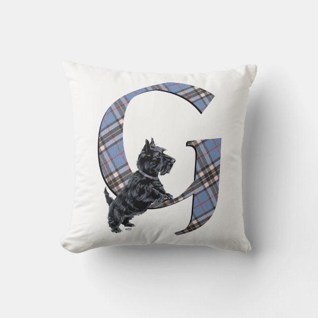 Scottish Terrier Monogram G Pillow (Front)