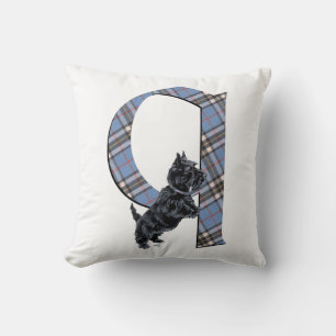Scottish Terrier Monogram Q Pillow