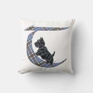 Scottish Terrier Monogram T Pillow