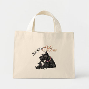 Scottish Terrier Mum & Pups Mini Tote Bag