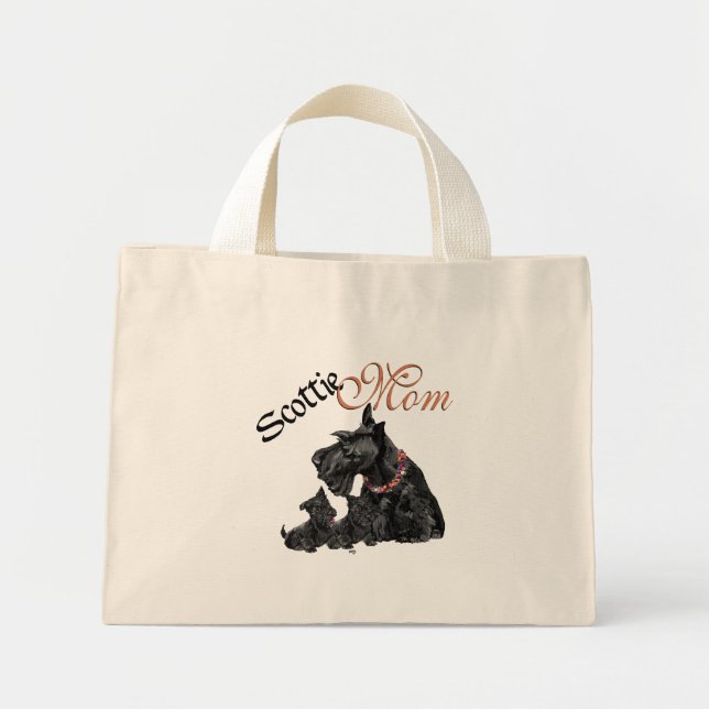 Scottish Terrier Mum & Pups Mini Tote Bag (Front)