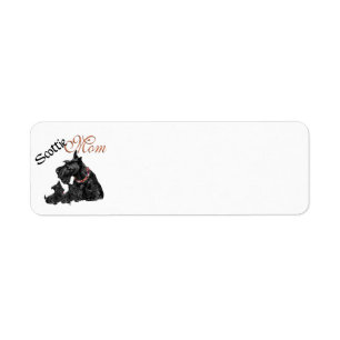Scottish Terrier Mum & Pups Return Address Label