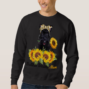 Scottish Terrier Mum Sunflower Summer Dog Mum Mama Sweatshirt