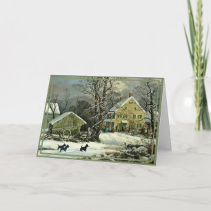 Scottish Terrier Old Fashioned Winter Card