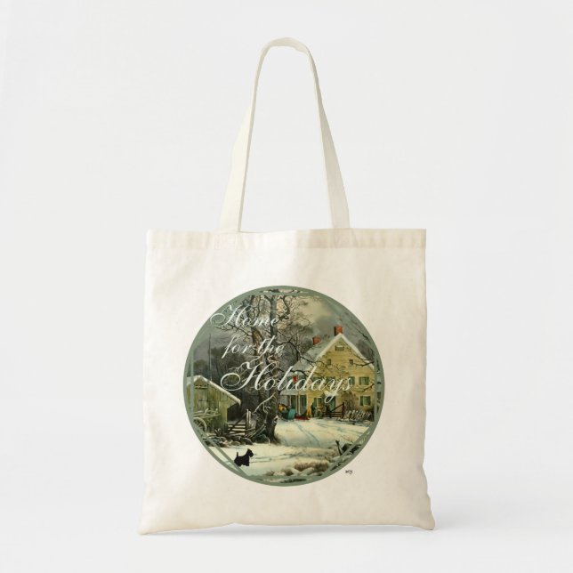 Scottish Terrier Old Fashioned Winter Tote Bag (Front)
