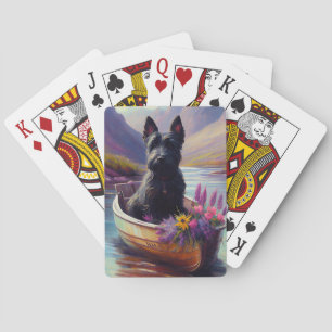 Scottish Terrier on a Paddle: A Scenic Adventure Playing Cards