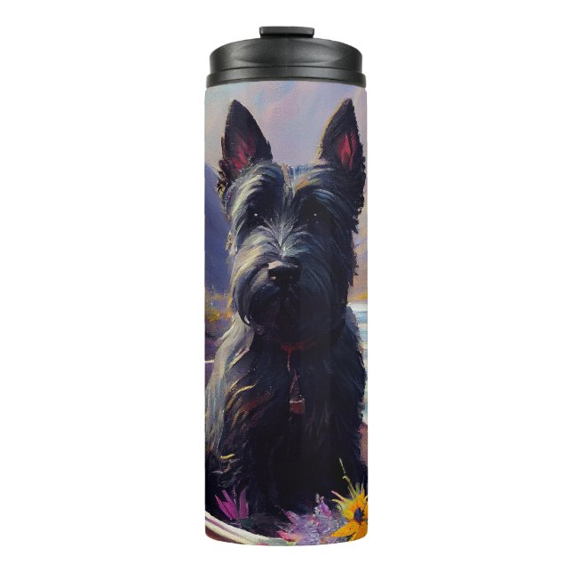 Scottish Terrier on a Paddle: A Scenic Adventure Thermal Tumbler (Front)