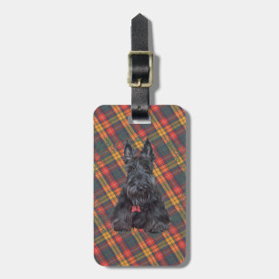 Scottish Terrier on Tartan Luggage Tag