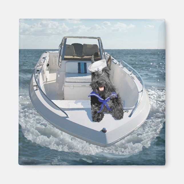 Scottish Terrier on the Boat Magnet (Front)